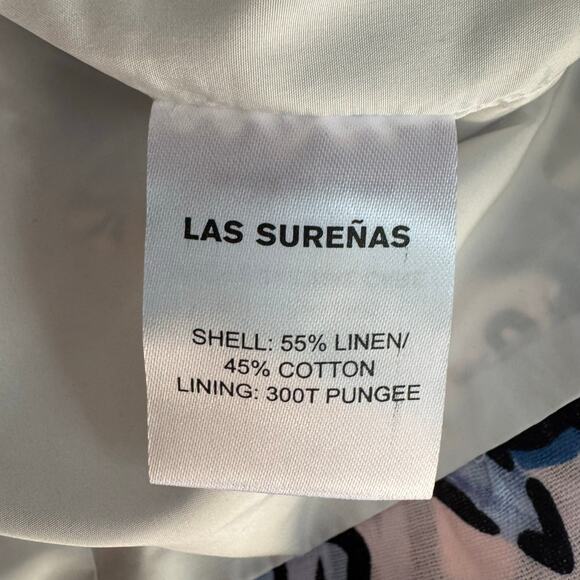 Las Sureñas Blazer Flying Tiger Floral Linen Cotton Small NWT Artwear Artistic - Picture 9 of 10